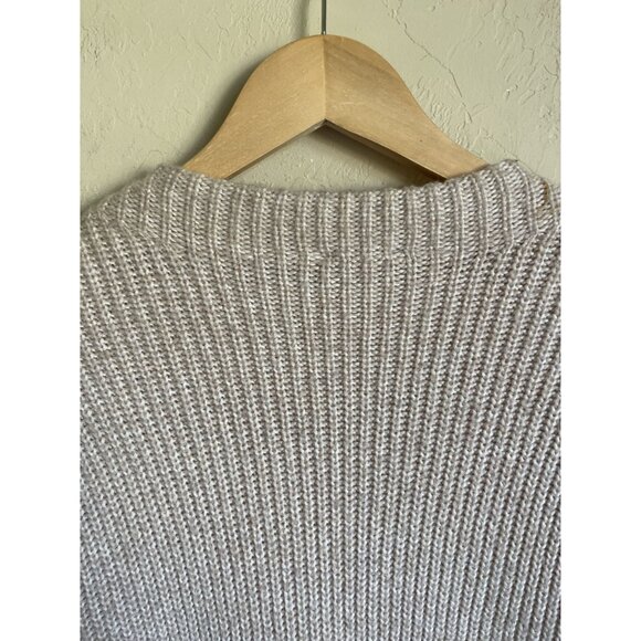 Chico's Size 3 Beige Tan Ribbed Mock Neck Pullover Sweater Soft Rayon Blend - Picture 4 of 8